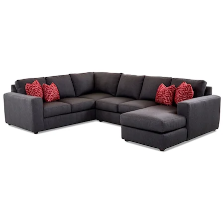 Contemporary 5-Seat Sectional Sofa with RAF Chaise